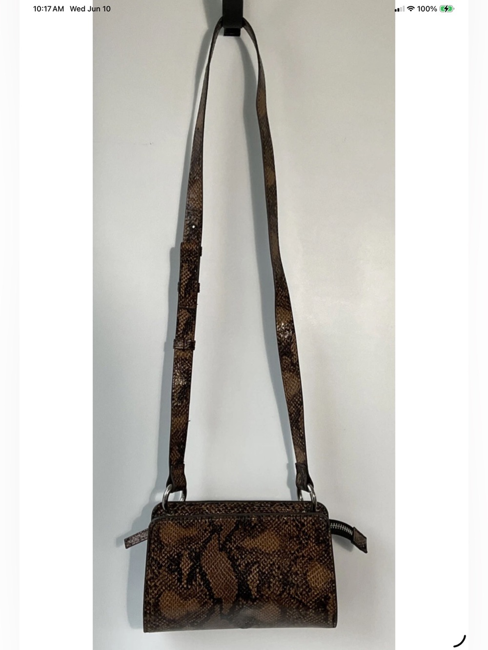 Urban Outfitters Crossbody Mallory Flap Faux Snakeskin Purse